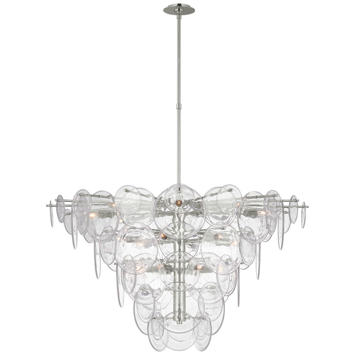 Visual Comfort Signature ARN 5454PN-CSG LED Chandelier, Polished Nickel