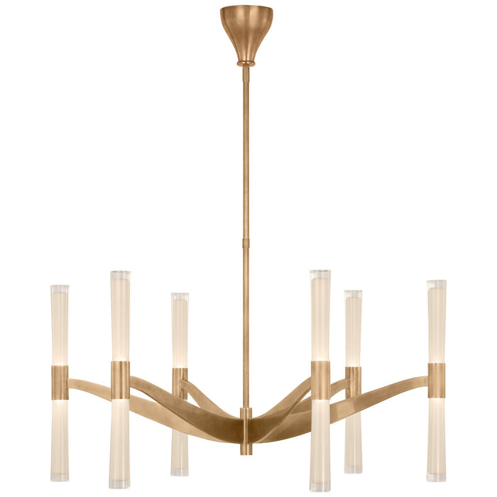 Visual Comfort Signature ARN 5470HAB-WG LED Chandelier, Hand-Rubbed Antique Brass