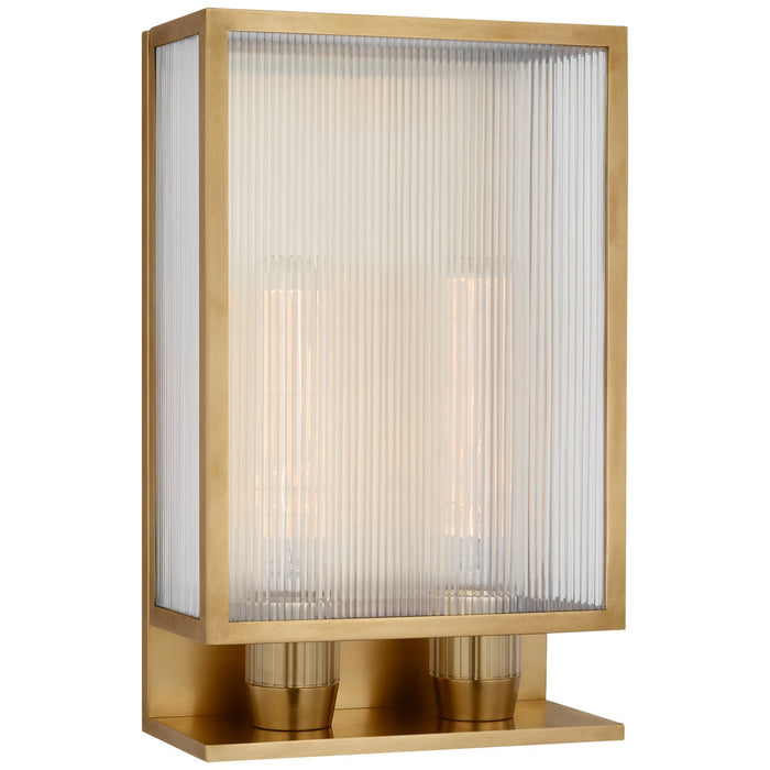 Visual Comfort Signature BBL 2187SB-CRB LED Outdoor Wall Sconce, Soft Brass