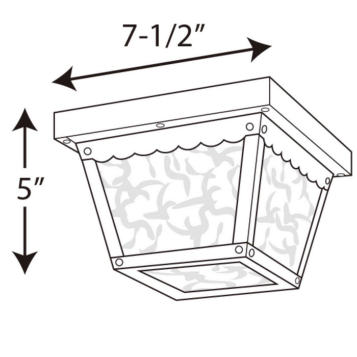 Progress Lighting P5727-31 One Light Outdoor Flush Mount, Black