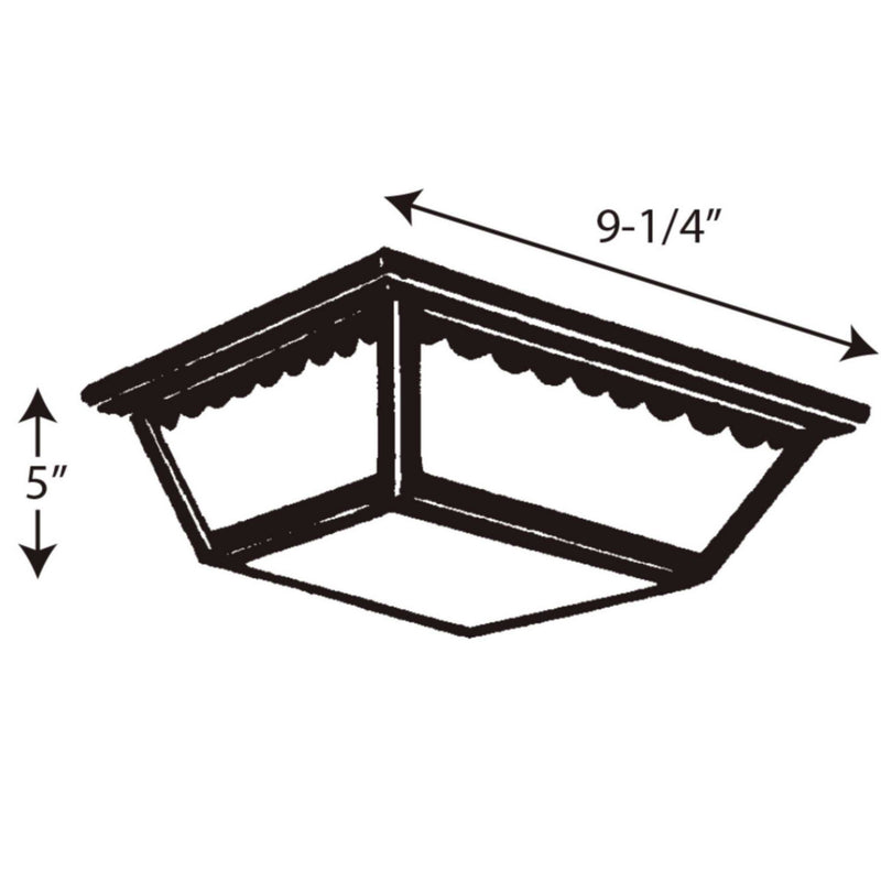 Progress Lighting P5729-31 Two Light Outdoor Flush Mount, Black