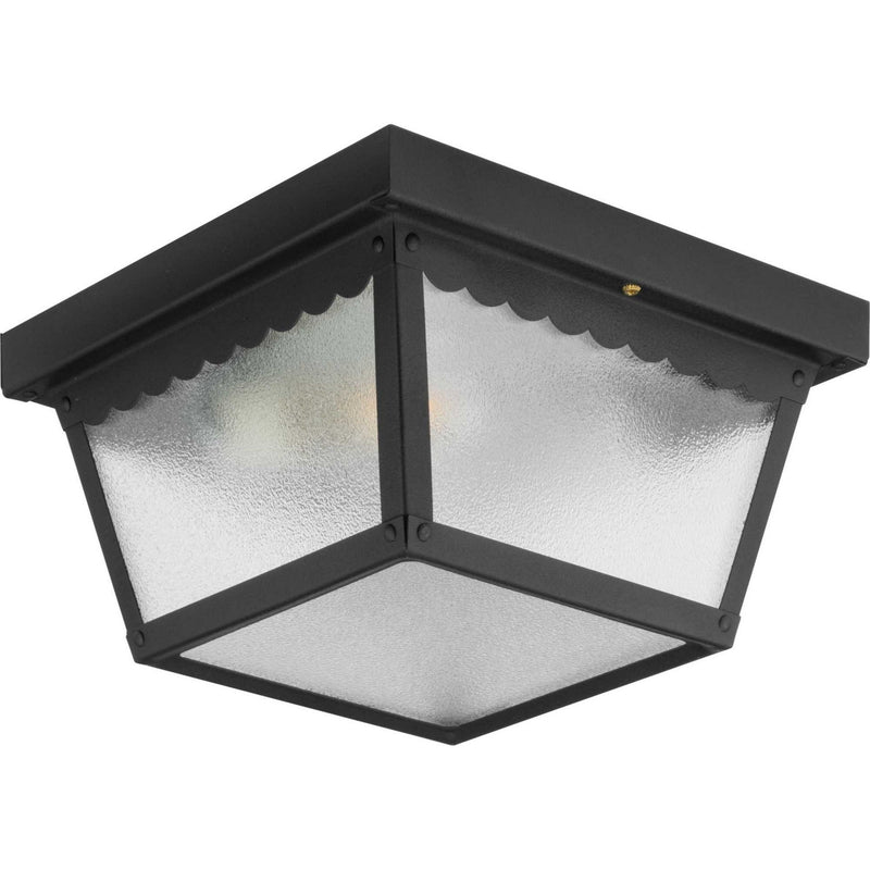 Progress Lighting P5729-31 Two Light Outdoor Flush Mount, Black