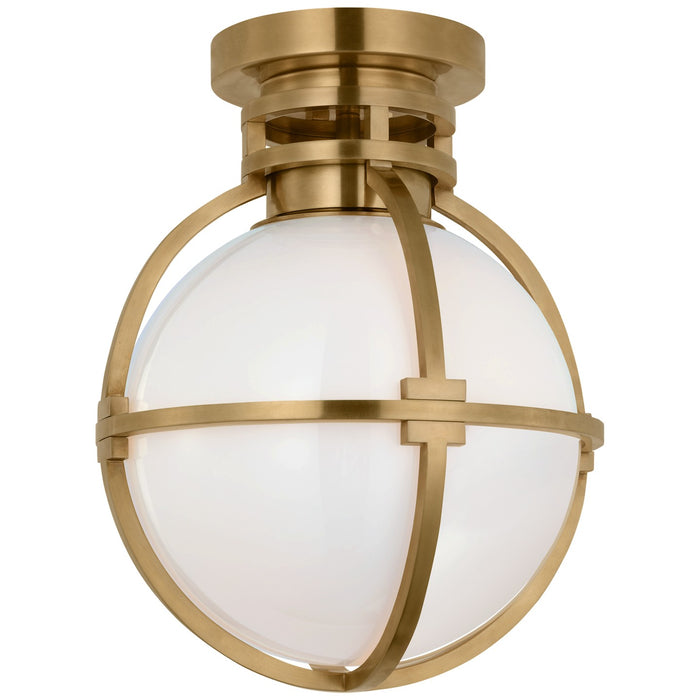 Visual Comfort Signature CHC 4483AB-WG LED Flush Mount, Antique-Burnished Brass