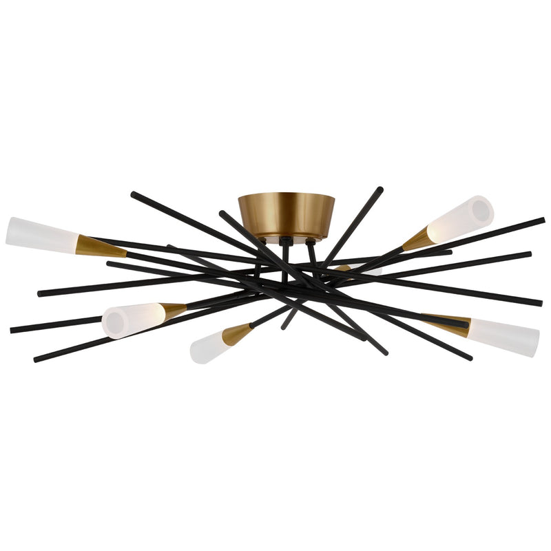 Visual Comfort Signature CHC 4620BLK LED Flush Mount, Matte Black and Antique Brass