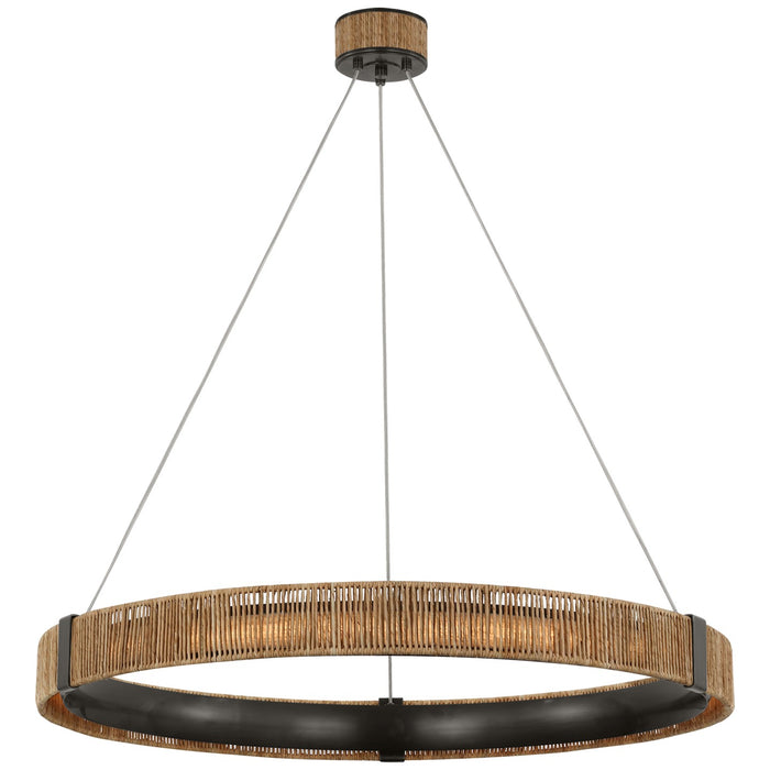 Visual Comfort Signature CHC 5040BZ/NAB LED Chandelier, Bronze and Natural Abaca