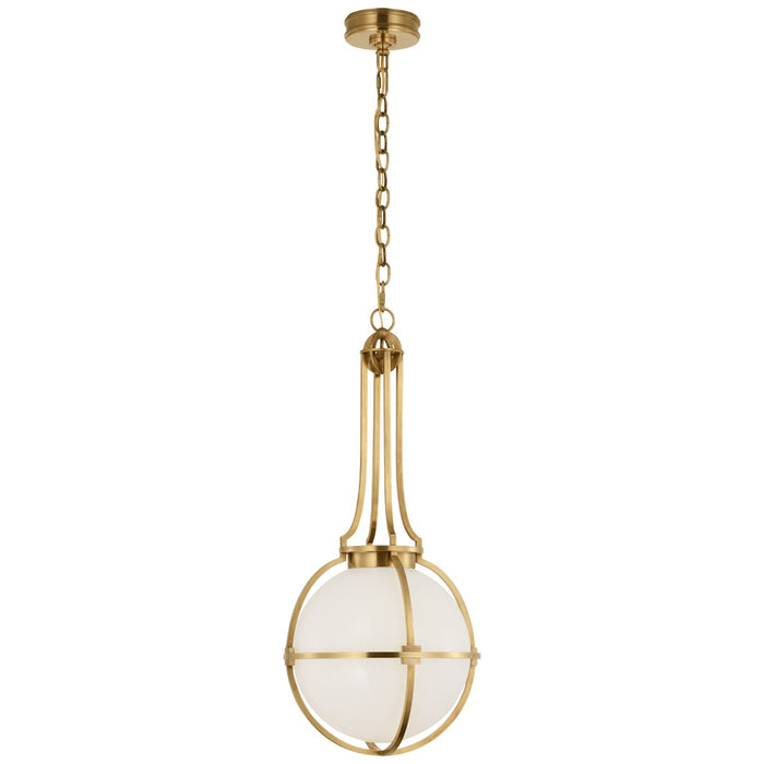 Visual Comfort Signature CHC 5483AB-WG LED Pendant, Antique-Burnished Brass