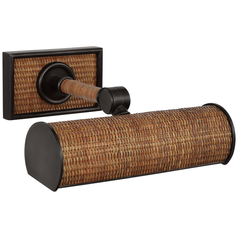 Visual Comfort Signature CHD 2580BZ/NRT LED Picture Light, Bronze and Natural Woven Rattan