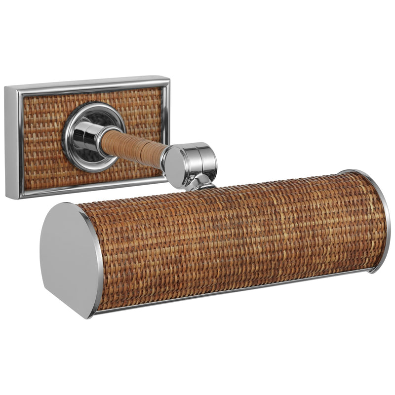Visual Comfort Signature CHD 2580PN/NRT LED Picture Light, Polished Nickel and Natural Woven Rattan