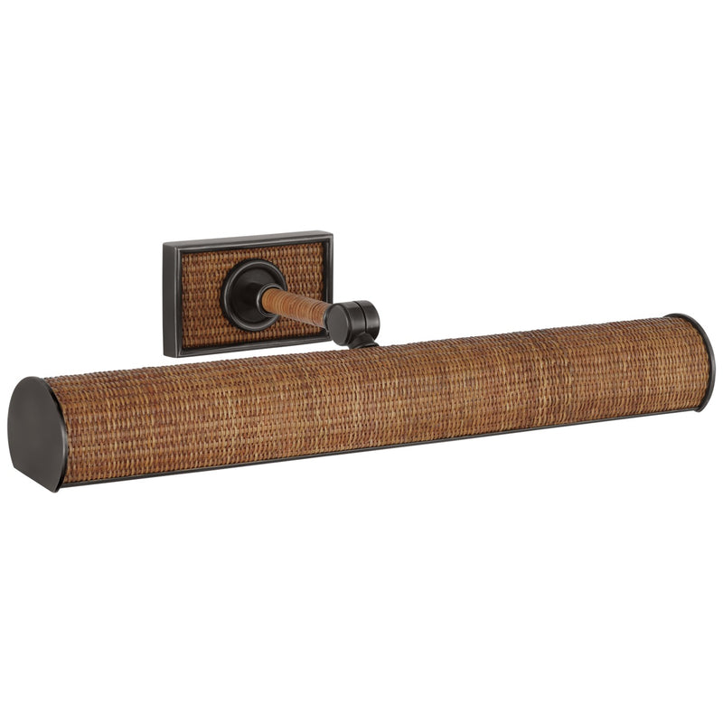 Visual Comfort Signature CHD 2583BZ/NRT LED Picture Light, Bronze and Natural Woven Rattan