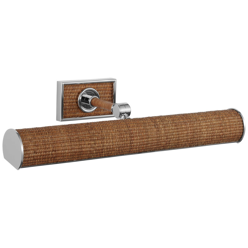 Visual Comfort Signature CHD 2583PN/NRT LED Picture Light, Polished Nickel and Natural Woven Rattan