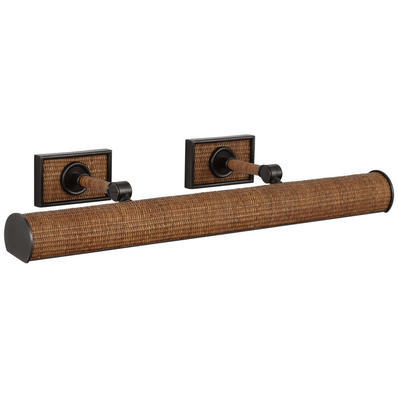 Visual Comfort Signature CHD 2585BZ/NRT LED Picture Light, Bronze and Natural Woven Rattan