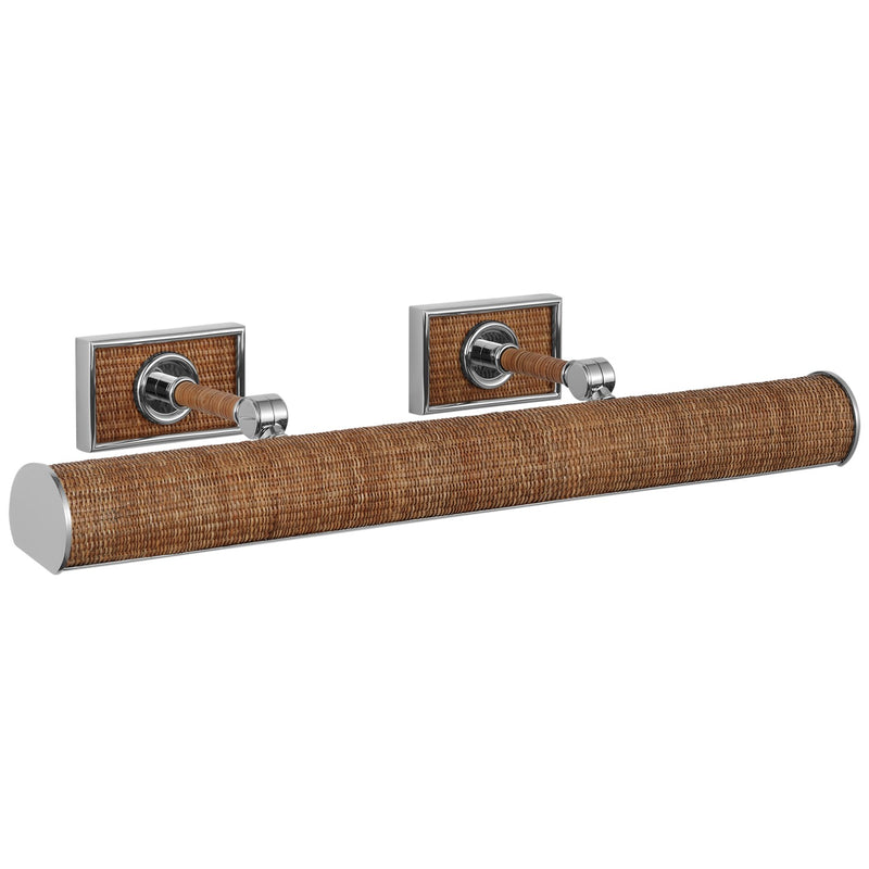 Visual Comfort Signature CHD 2585PN/NRT LED Picture Light, Polished Nickel and Natural Woven Rattan