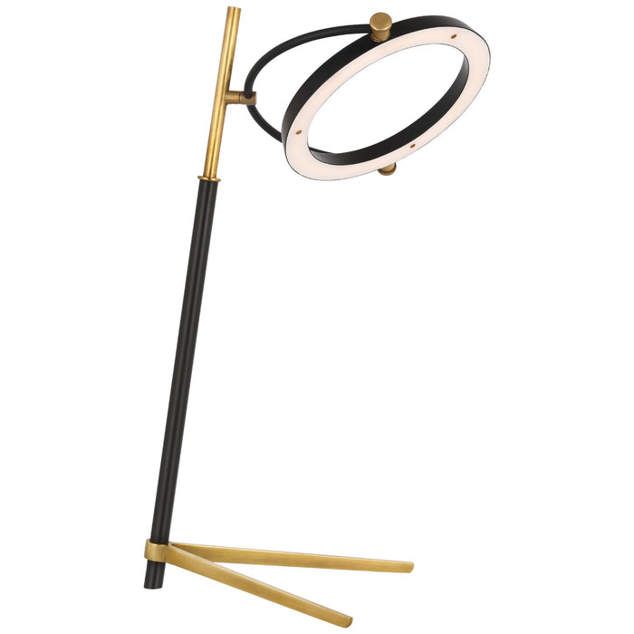 Visual Comfort Signature IKF 3435HAB/BLK LED Table Lamp, Hand-Rubbed Antique Brass and Matte Black