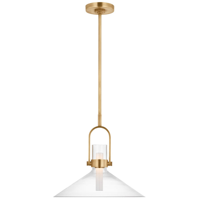Visual Comfort Signature IKF 5451HAB-CG LED Pendant, Hand-Rubbed Antique Brass