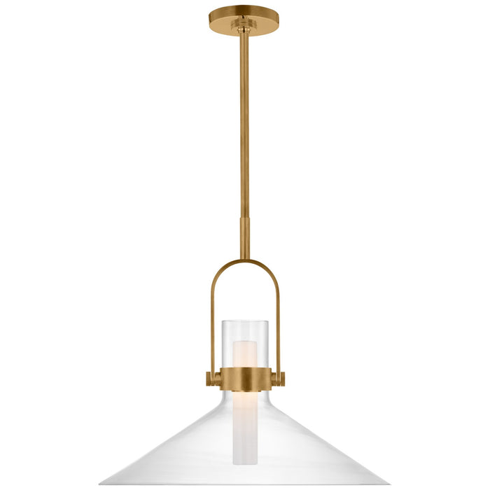 Visual Comfort Signature IKF 5452HAB-CG LED Pendant, Hand-Rubbed Antique Brass