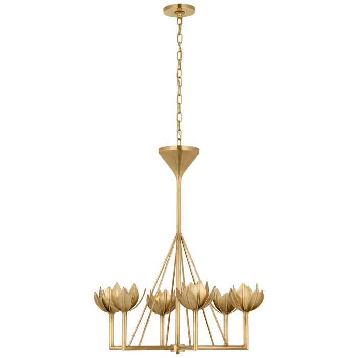 Visual Comfort Signature JN 5003AB Six Light Chandelier, Antique-Burnished Brass