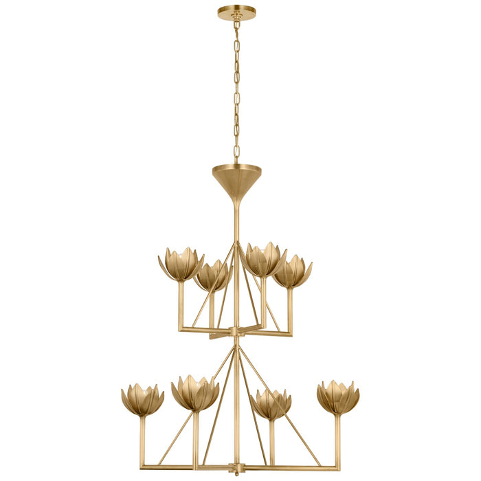 Visual Comfort Signature JN 5005AB Eight Light Chandelier, Antique-Burnished Brass