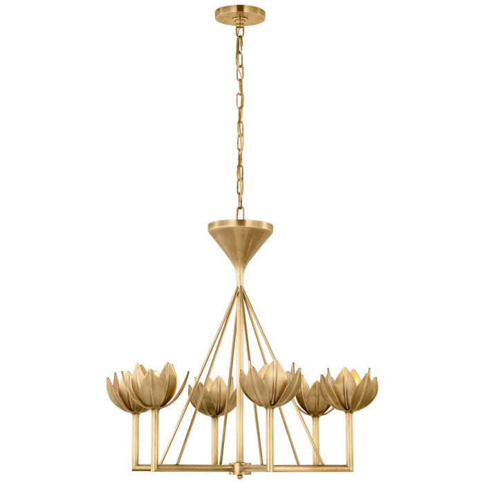 Visual Comfort Signature JN 5007AB LED Chandelier, Antique-Burnished Brass