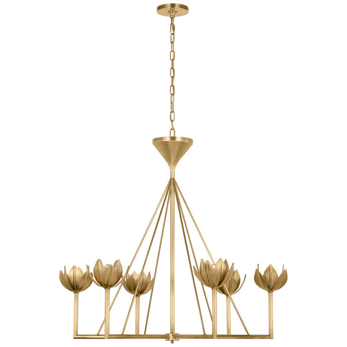 Visual Comfort Signature JN 5008AB LED Chandelier, Antique-Burnished Brass