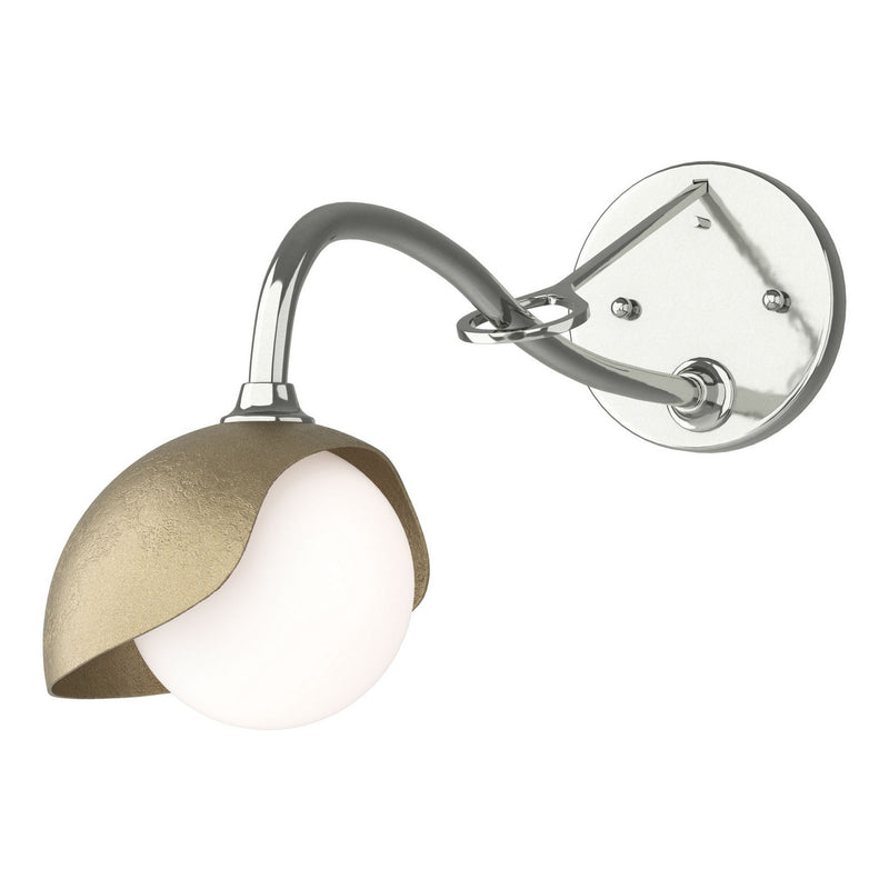 Hubbardton Forge 201376-SKT-85-84-GG0711 One Light Wall Sconce, Sterling