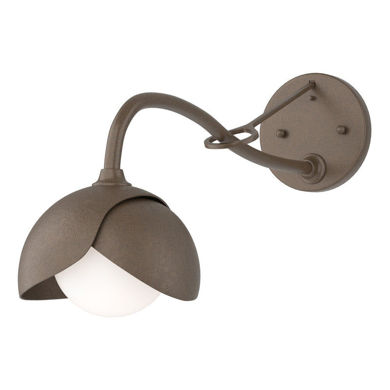 Hubbardton Forge 201377-SKT-05-05-GG0711 One Light Wall Sconce, Bronze