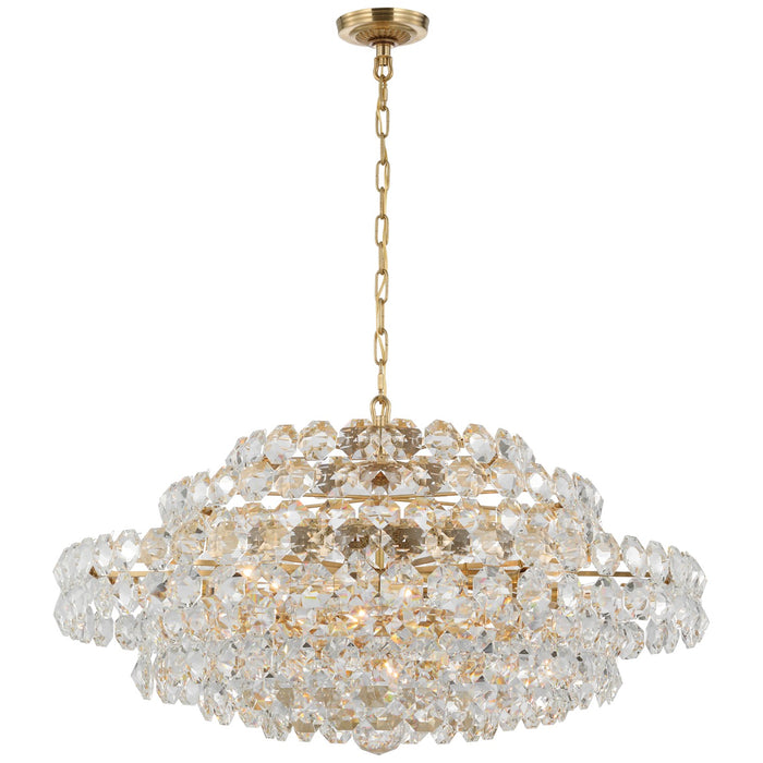 Visual Comfort Signature ARN 5120HAB-CG 18 Light Chandelier, Hand-Rubbed Antique Brass