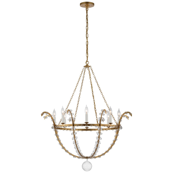 Visual Comfort Signature JN 5150G/CG LED Chandelier, Gild and Clear Glass