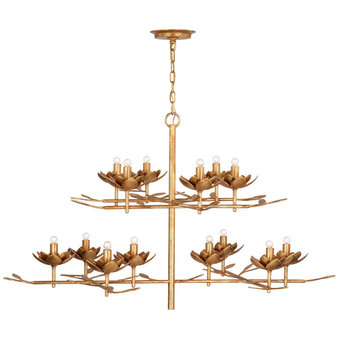 Visual Comfort Signature JN 5160AGL LED Chandelier, Antique Gold Leaf