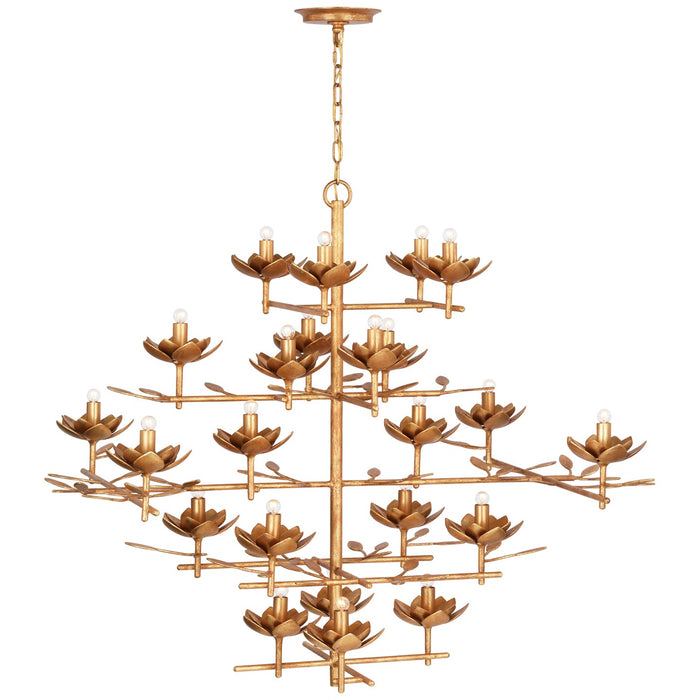 Visual Comfort Signature JN 5162AGL LED Chandelier, Antique Gold Leaf