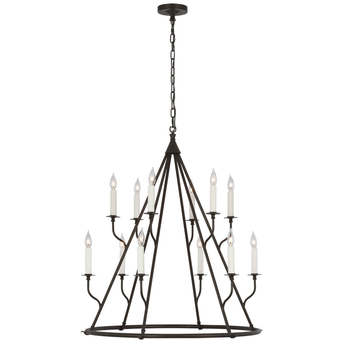Visual Comfort Signature JN 5175AI LED Chandelier, Aged Iron