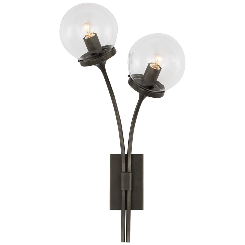 Visual Comfort Signature KS 2408BZ-CG Two Light Wall Sconce, Bronze