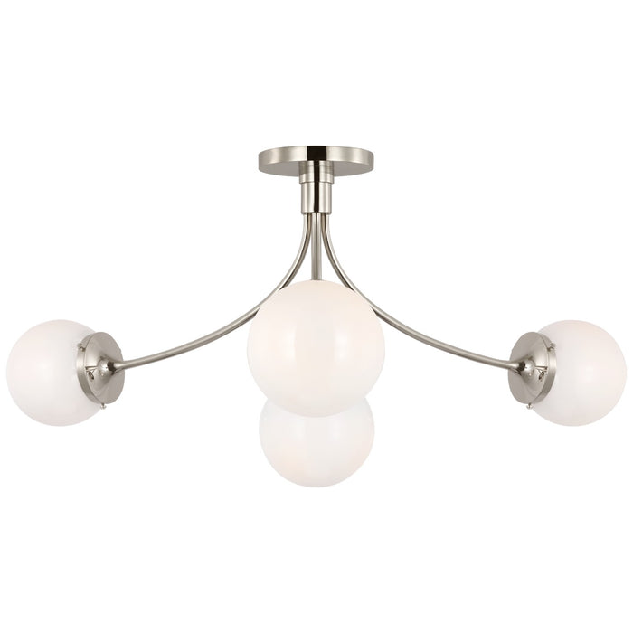 Visual Comfort Signature KS 4009PN-WG LED Semi-Flush Mount, Polished Nickel