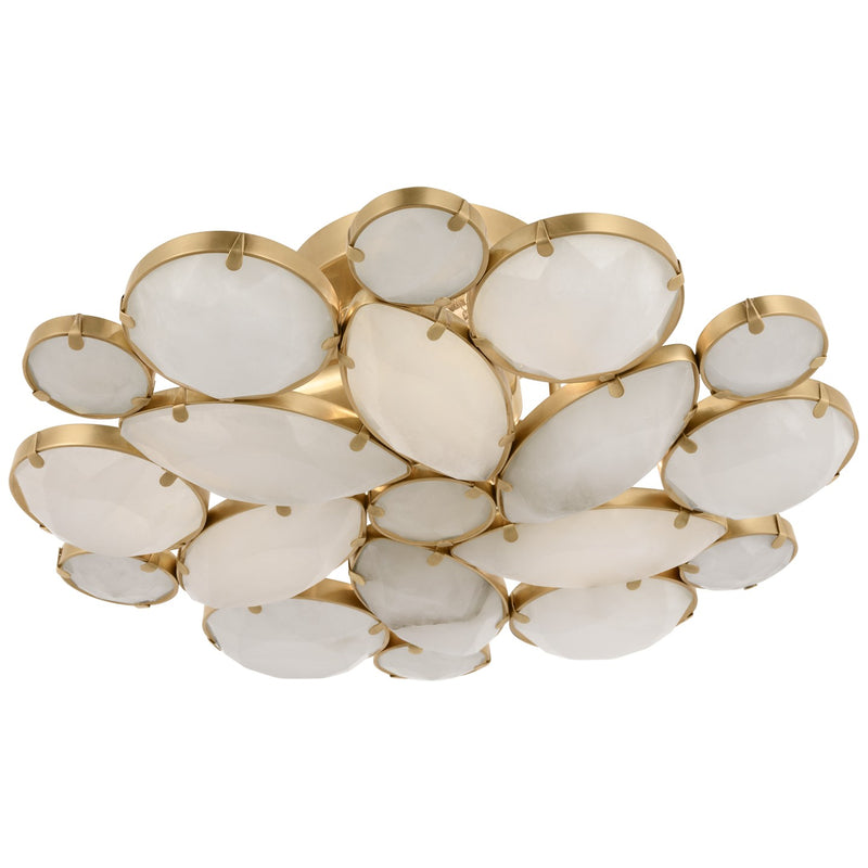 Visual Comfort Signature KS 4015SB-ALB Three Light Flush Mount, Soft Brass