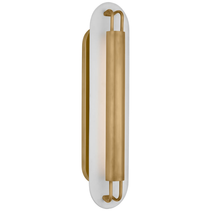 Visual Comfort Signature KW 2506AB/WHT LED Wall Sconce, Antique-Burnished Brass and Matte White