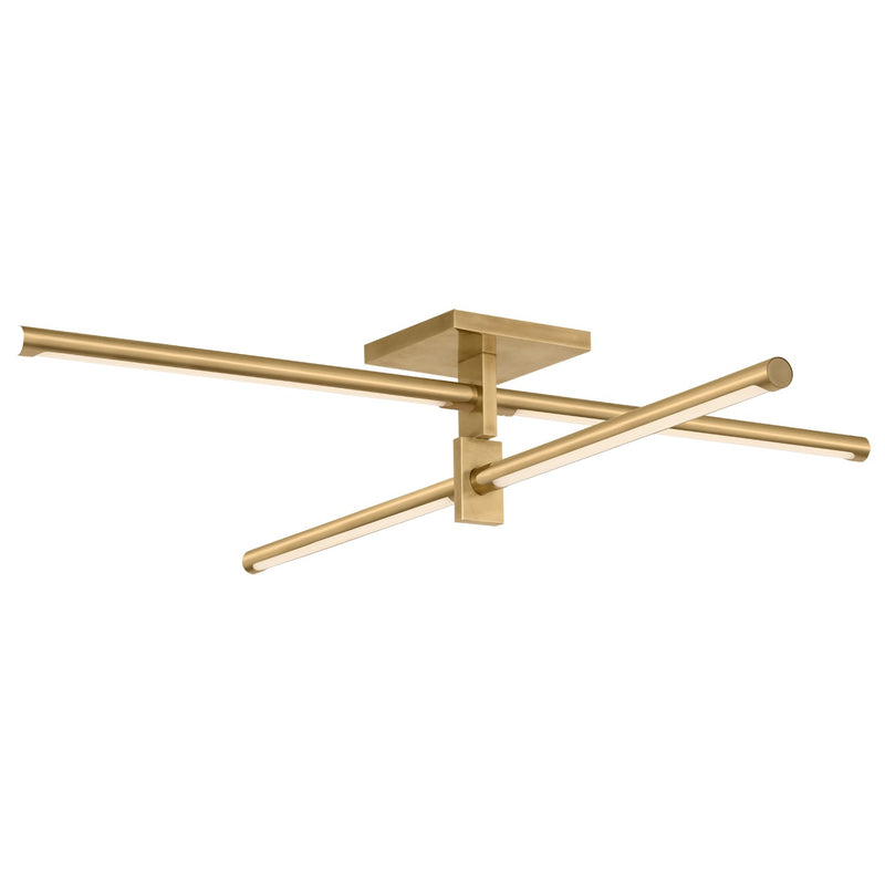Visual Comfort Signature KW 4731AB LED Flush Mount, Antique-Burnished Brass