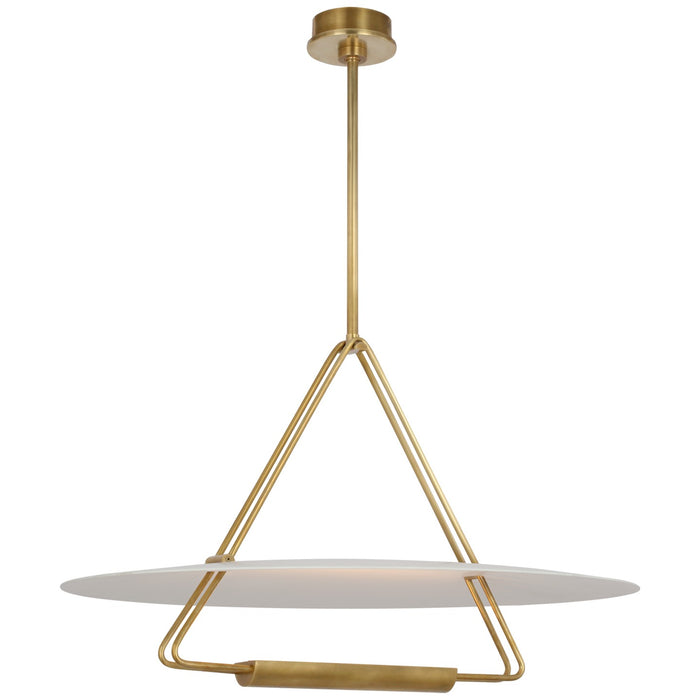 Visual Comfort Signature KW 5105AB/WHT LED Chandelier, Antique-Burnished Brass and Matte White