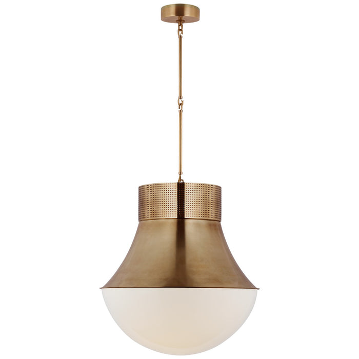 Visual Comfort Signature KW 5226AB-WG LED Pendant, Antique-Burnished Brass