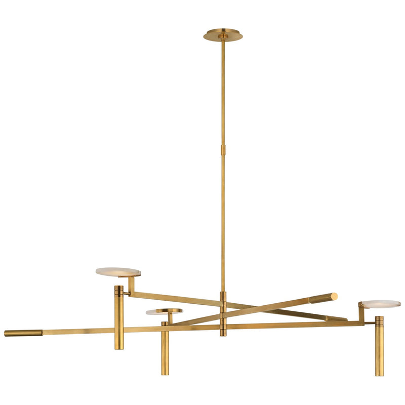 Visual Comfort Signature KW 5603AB-ALB LED Chandelier, Antique-Burnished Brass