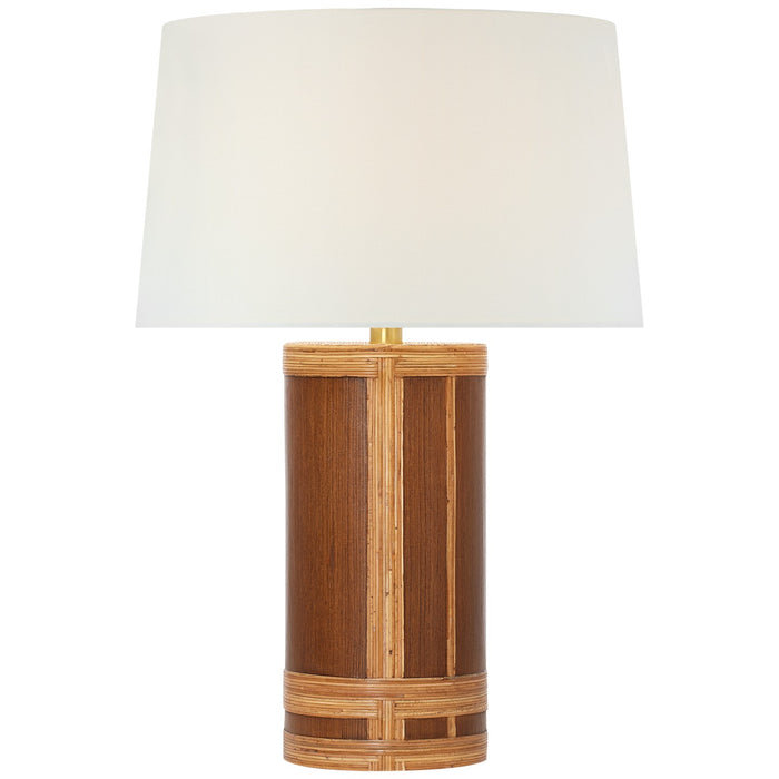 Visual Comfort Signature MF 3010DO/DRT-L LED Table Lamp, Dark Oak and Dark Rattan