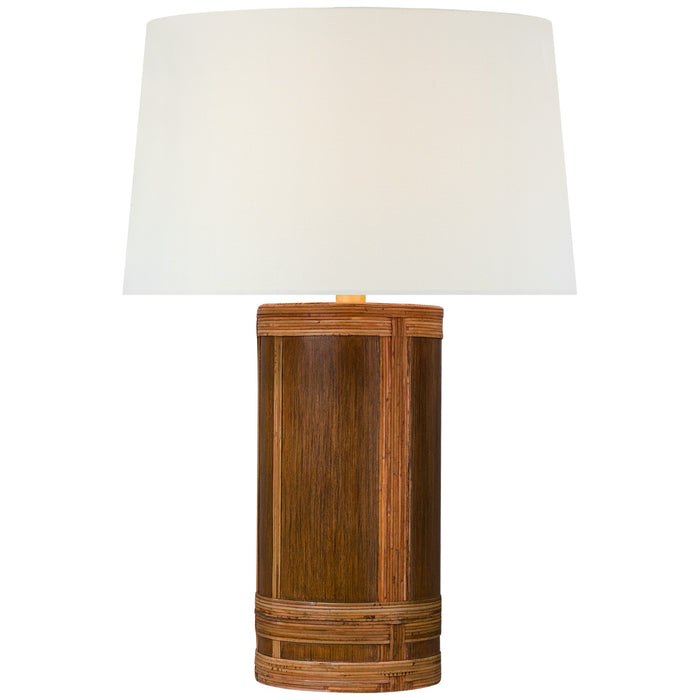 Visual Comfort Signature MF 3010DO/DRT-L LED Table Lamp, Dark Oak and Dark Rattan
