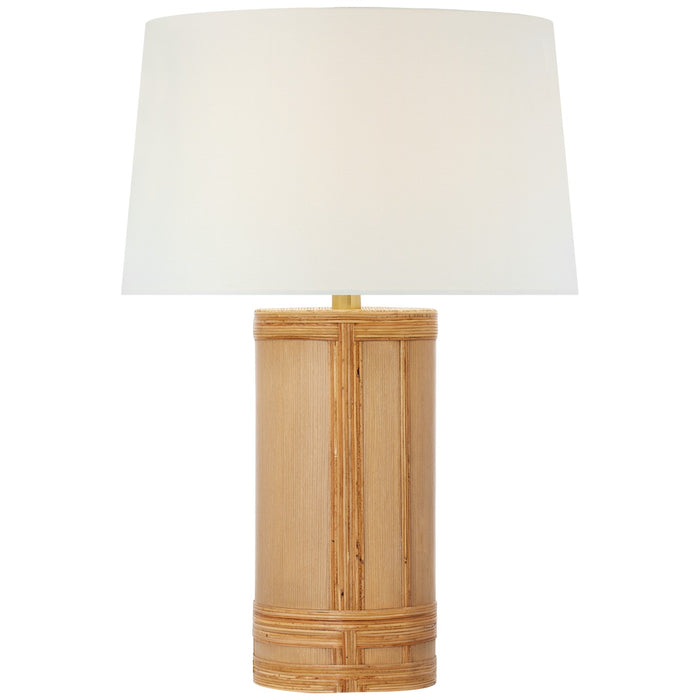 Visual Comfort Signature MF 3010LO/NRT-L LED Table Lamp, Light Oak and Natural Rattan