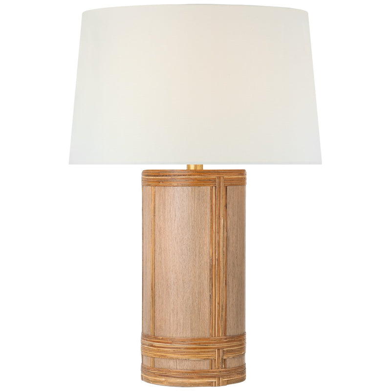 Visual Comfort Signature MF 3010LO/NRT-L LED Table Lamp, Light Oak and Natural Rattan
