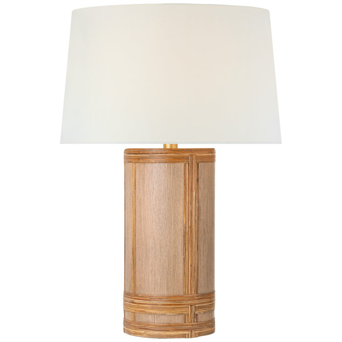 Visual Comfort Signature MF 3010LO/NRT-L LED Table Lamp, Light Oak and Natural Rattan