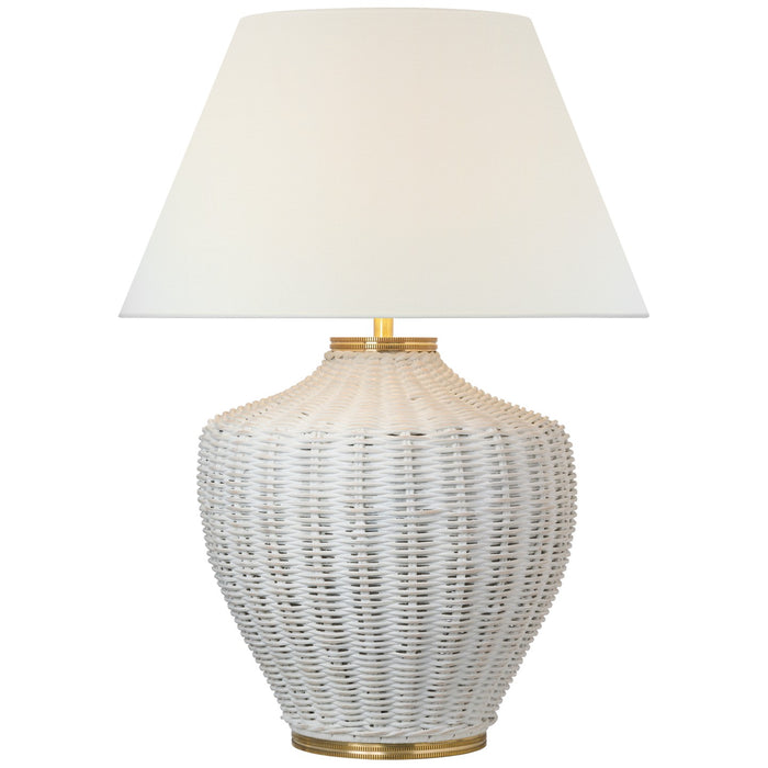 Visual Comfort Signature MF 3012WW-L LED Table Lamp, White Wicker