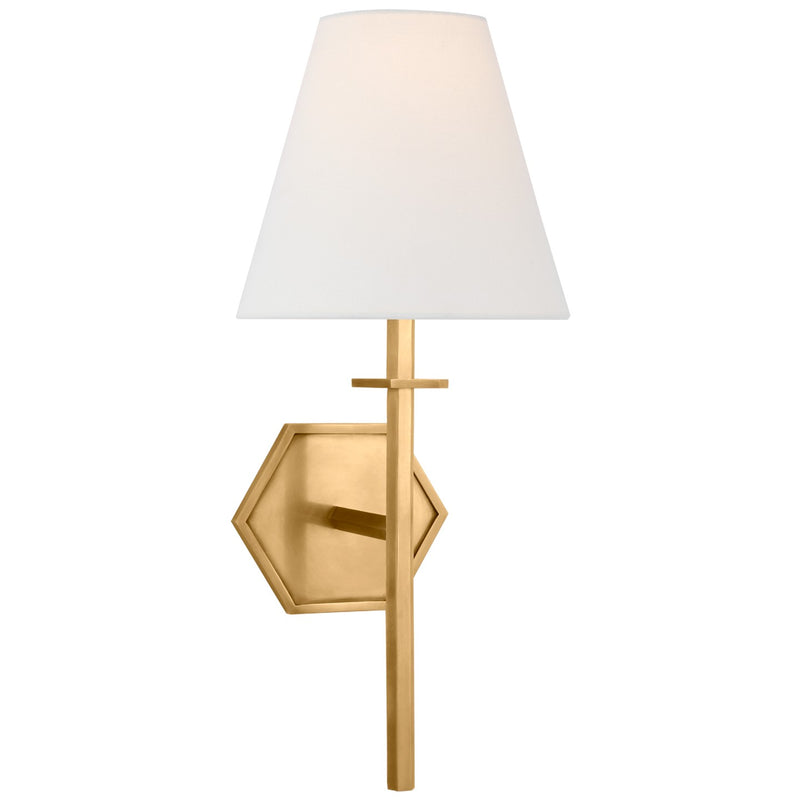 Visual Comfort Signature PCD 2002HAB-L LED Wall Sconce, Hand-Rubbed Antique Brass