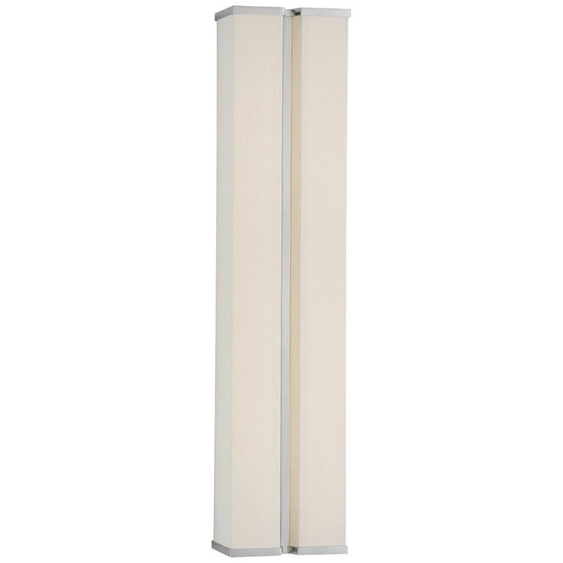 Visual Comfort Signature PCD 2251PN/L LED Wall Sconce, Polished Nickel and Linen