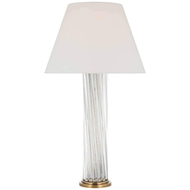 Visual Comfort Signature PCD 3160CG/HAB-L LED Table Lamp, Clear Glass Rods and Hand-Rubbed Antique Brass
