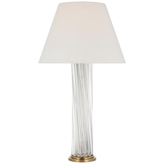 Visual Comfort Signature PCD 3160CG/HAB-L LED Table Lamp, Clear Glass Rods and Hand-Rubbed Antique Brass