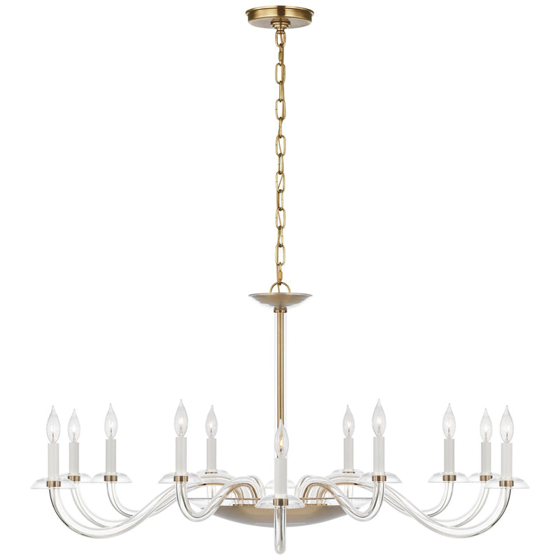 Visual Comfort Signature PCD 5021CG/HAB LED Chandelier, Clear Glass and Hand-Rubbed Antique Brass