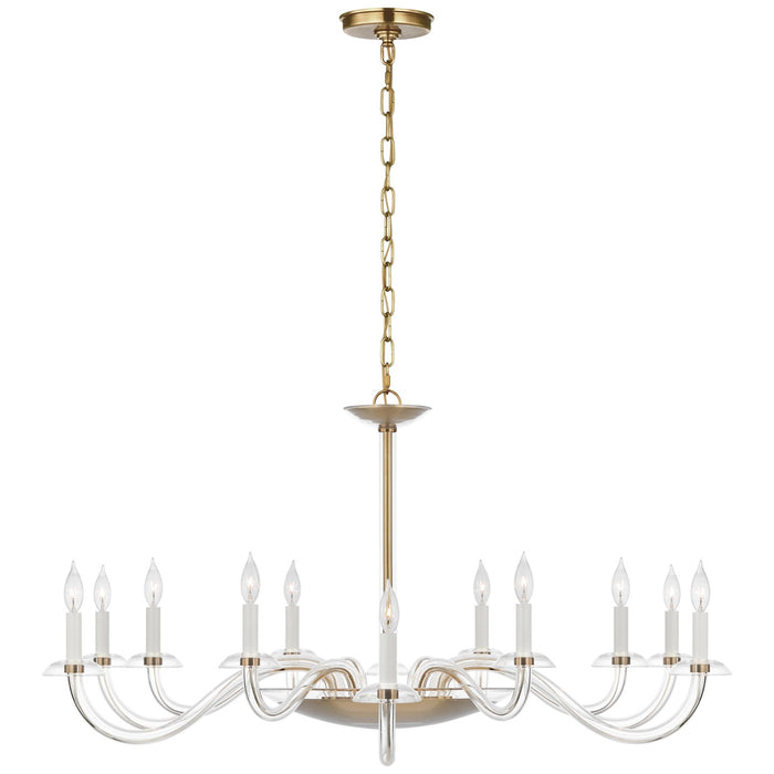 Visual Comfort Signature PCD 5021CG/HAB LED Chandelier, Clear Glass and Hand-Rubbed Antique Brass